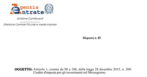 Credito di imposta Mezzogiorno: focus su rilevanza fiscale e ripartizione tra soci