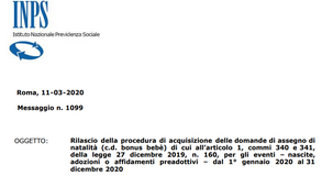 Domanda bonus bebè 2020: attivo il portale INPS. Istruzioni passo per passo