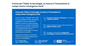 Coronavirus, Innova per l'Italia: chiamata per tecnologia, ricerca e innovazione