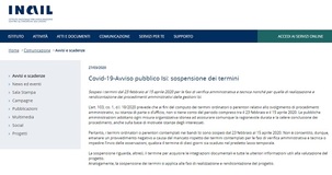 Bando ISI INAIL: scadenze di verifiche e rendicontazione sospese fino al 15 maggio