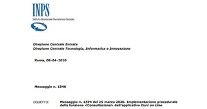Durc online con validità fino al 15 giugno 2020, aggiornato il portale INPS