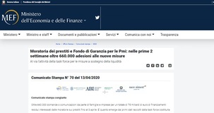 Moratoria prestiti con 660.000 adesioni e Fondo di Garanzia PMI con 9.972 richieste: dati MEF 