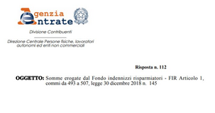  Fondo indennizzo risparmiatori, qual è la tassazione prevista per il reddito?