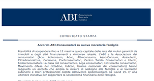 Sospensione mutui e rate finanziamenti fino a 12 mesi, novità ABI: ecco per chi