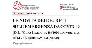 Decreti anti coronavirus, FNC e CNDCEC sulle novità dei DL Cura Italia e Liquidità