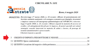 Bonus affitti, i chiarimenti AdE su spese condominiali e pertinenze dei negozi