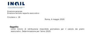 Premi assicurativi INAIL 2020: limiti di retribuzione e istruzioni per il calcolo