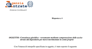 Compensazione con credito IVA: pagamento delle accise