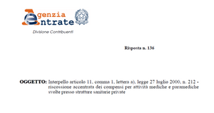 Attività mediche in strutture sanitarie private, reddito di impresa con una STP