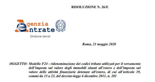 IVIE e IVAFE, Agenzia delle Entrate: i codici tributo da inserire nel modello F24