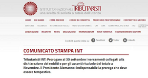 Proroga scadenze al 30 settembre: la proposta INT per le imposte autoliquidate
