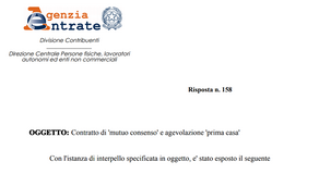 Il bonus prima casa “resiste” alla risoluzione per mutuo consenso in caso di separazione