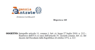 Rimborso credito IVA: non spetta alla stabile organizzazione 