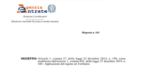Regime forfettario e mera prosecuzione dell'attività precedente