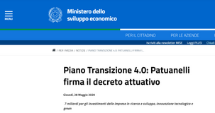 Piano Transizione 4.0, Mise: 7 miliardi a supporto degli investimenti innovativi