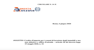 Credito d'imposta locazioni: le istruzioni dell'Agenzia delle Entrate