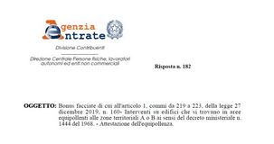 Bonus facciate, i chiarimenti AdE sulle zone A o B e sulle spese detraibili