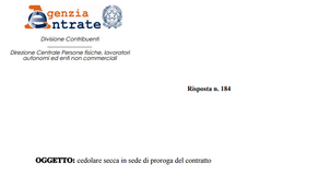 Cedolare secca negozi, adesione anche in sede di proroga del contratto 