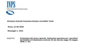 Reddito di cittadinanza e lavoro agricolo, INPS chiarisce: nessuna comunicazione