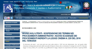 Tax credit cinema, Mibact: le nuove scadenze per l'agevolazione