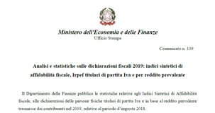 Punteggio ISA, il 40% arriva a 8: i dati MEF delle dichiarazioni fiscali 2019