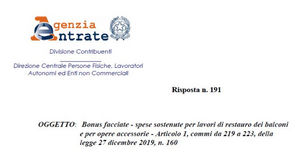 Bonus facciate, le spese accessorie per eseguire i lavori sono agevolabili