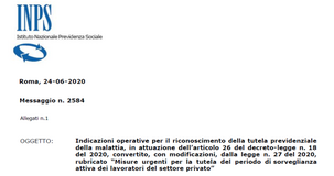 Malattia e quarantena: le istruzioni INPS per la tutela previdenziale