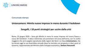 Unioncamere, 44 mila nuove imprese in meno: 10 punti per superare la crisi