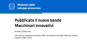 Macchinari innovativi, il nuovo bando MISE per PMI e reti di impresa del Sud