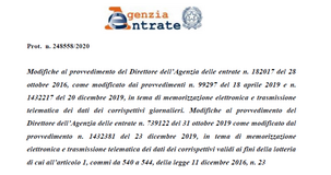 Corrispettivi telematici giornalieri: proroga al 1° gennaio 2021