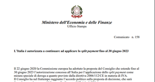 Split payment IVA, MEF: proroga ufficiale fino al 2023 