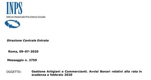 Avvisi bonari 2020, alert in arrivo dall'INPS per artigiani e commercianti