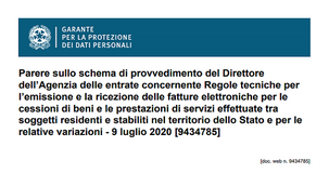 Fattura elettronica, controlli e memorizzazione dati eccessivi: stop del Garante Privacy