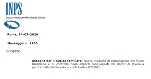 Assegni familiari, come compilare il flusso Uniemens dal 1° luglio