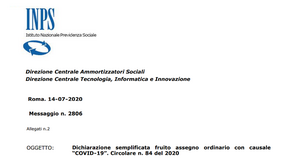 Assegno ordinario Covid 19, istruzioni sull'autodichiarazione del periodo fruito