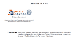Rimborso biglietti, la rinuncia può diventare una donazione con art bonus