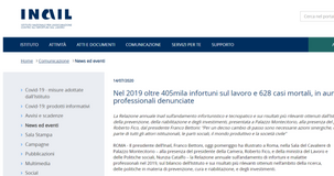 Infortuni sul lavoro, dati INAIL: nel 2019 sono stati più di 405 mila