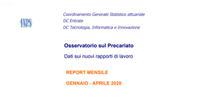 Dati assunzioni aprile 2020, INPS: un calo di oltre l'80% per i contratti