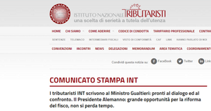Riforma fiscale, l'INT a Gualtieri: una grande opportunità