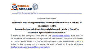 Imposte sui redditi e mercato regolamentato, la consultazione sulla bozza di circolare AdE