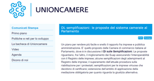 Decreto Semplificazioni, le proposte delle Camere di Commercio al Parlamento