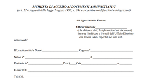 Accesso documentale Agenzia delle Entrate al via: modulo di domanda ed istruzioni