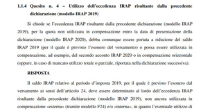 Irap, agevolazione decreto Rilancio: i chiarimenti dell'Agenzia delle Entrate