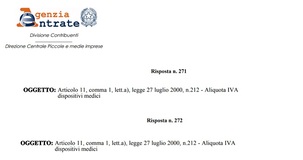 Iva al 10% per i dispositivi medici, ma non in maniera indiscriminata 