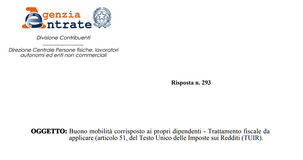 Buono mobilità, rientra tra i fringe benefit e concorre alla formazione del reddito 