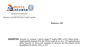 IVA ordinaria per la stampa 3D, non si applica la riduzione prevista per le opere d'arte