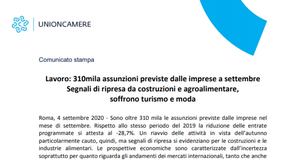 Costruzioni, previsioni Unioncamere: 34 mila nuove assunzioni a settembre