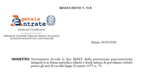 Pensione integrativa: qual è la tassazione Irpef da applicare?