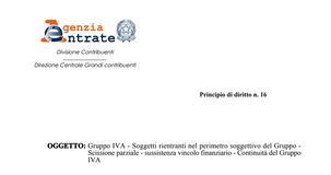 Gruppo IVA e scissione parziale, quando non è preclusa la continuità?