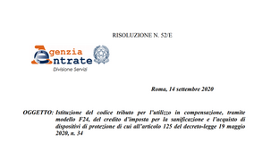 Bonus sanificazione e dpi, il codice tributo da inserire nel modello F24